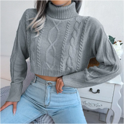 3 Pcs Womens Short Turtleneck Sweater