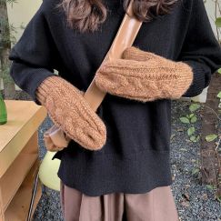 5 pairs Women Preppy Style Solid Color Gloves
